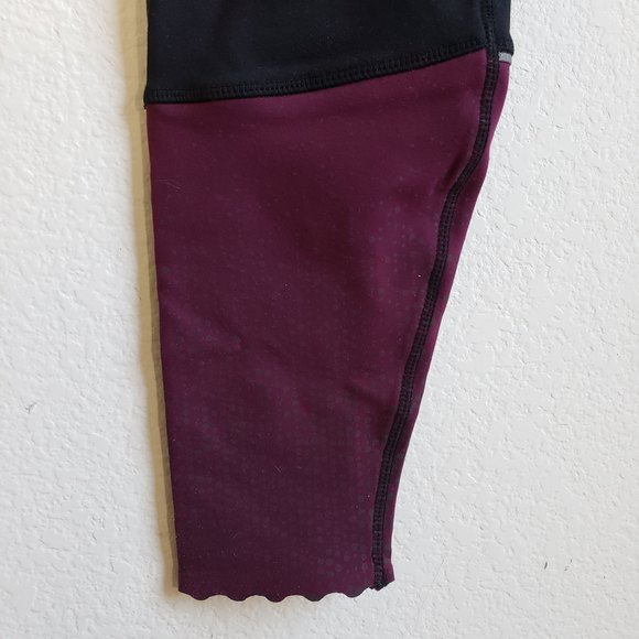Kyodan leggings Size XS Black/Purple Reflective Strip Decorative Hem Pocket NWT - Picture 2 of 12